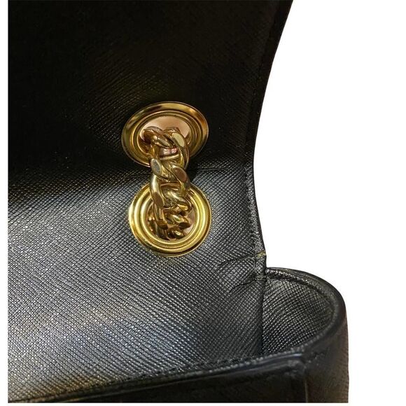 Michael Kors Black Leather Studded Tina Shoulder Flap Bag - Picture 6 of 7